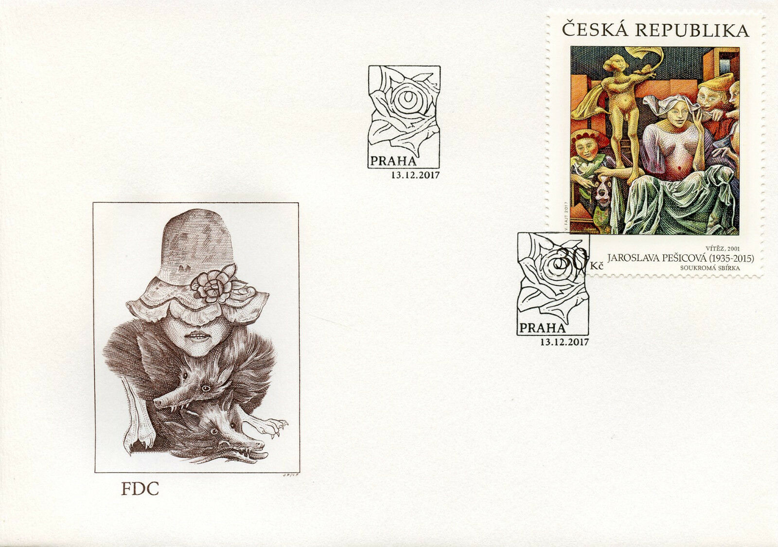 Czech Republic 2017 FDC Art of Jaroslava Pesicova 1v Set Cover Stamps