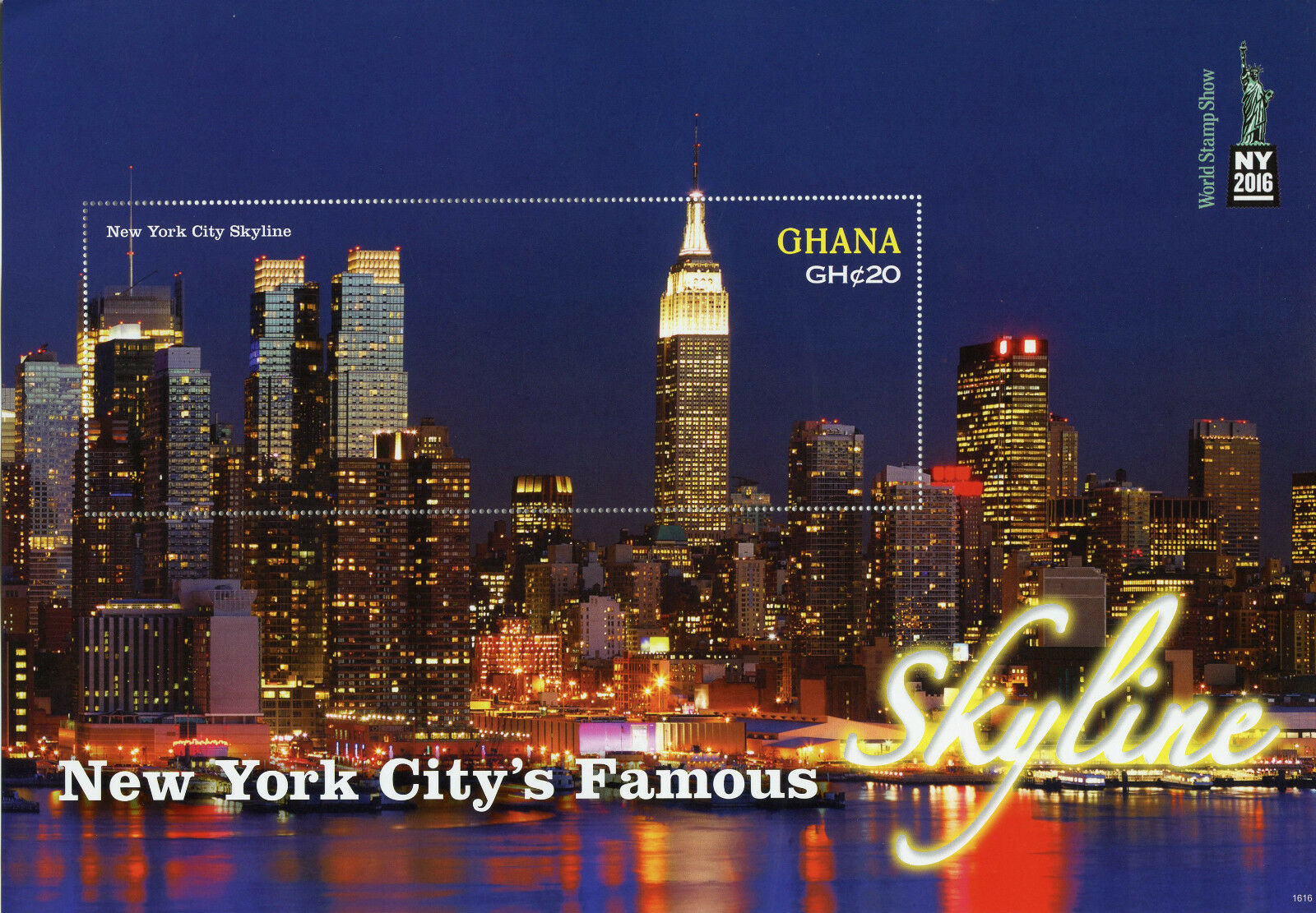 Ghana 2016 MNH New York City Famous Skyline NY2016 1v S/S Skyscrapers Stamps