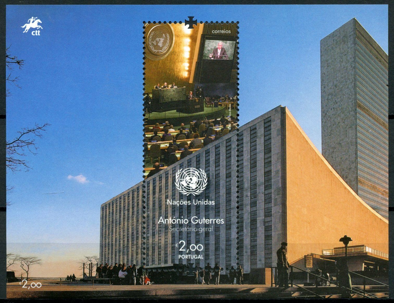 Portugal United Nations Stamps 2017 MNH Antonio Guterres Sec General UN 1v M/S