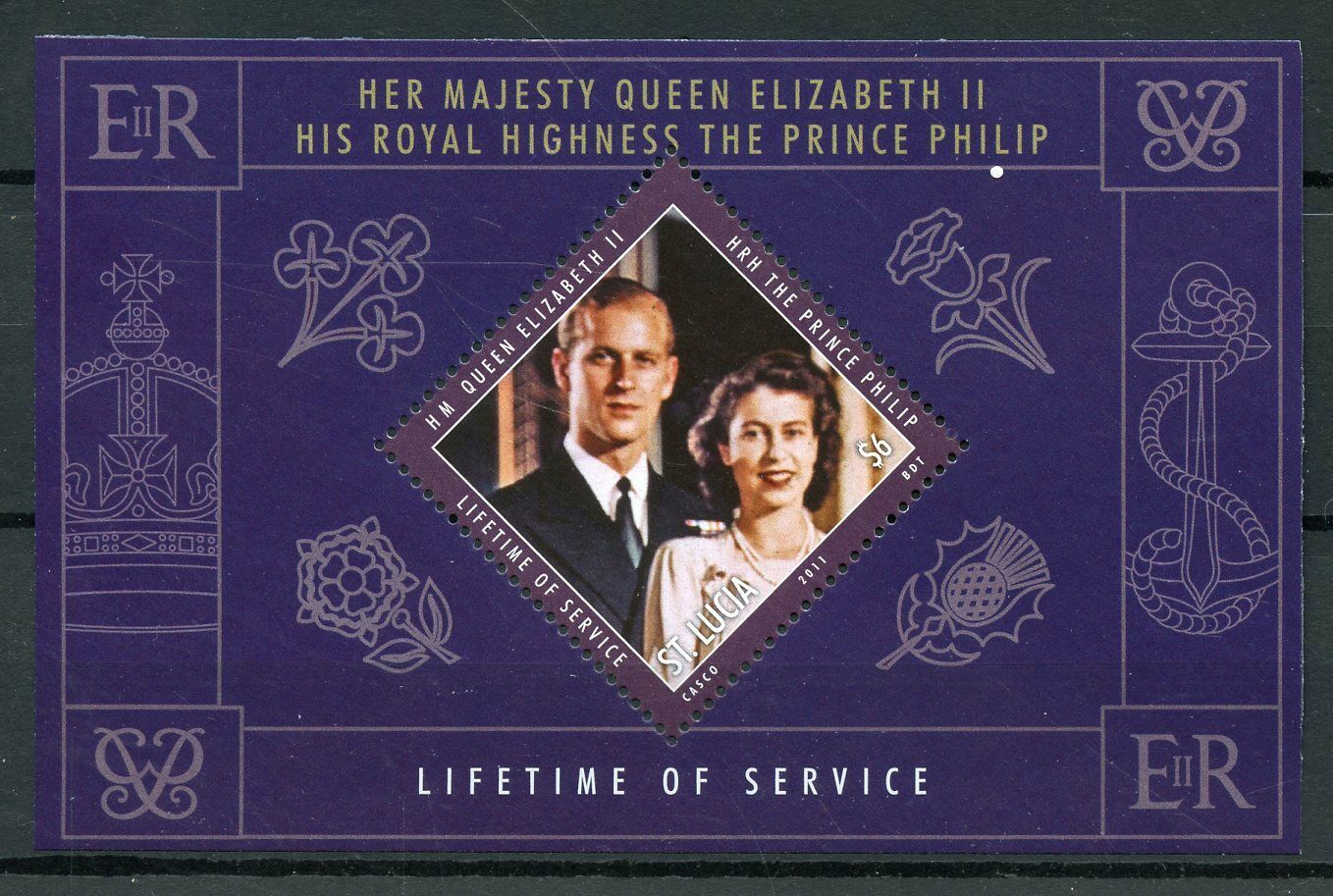 St Lucia 2011 MNH Lifetime of Service Queen Elizabeth II 1v S/S Royalty Stamps