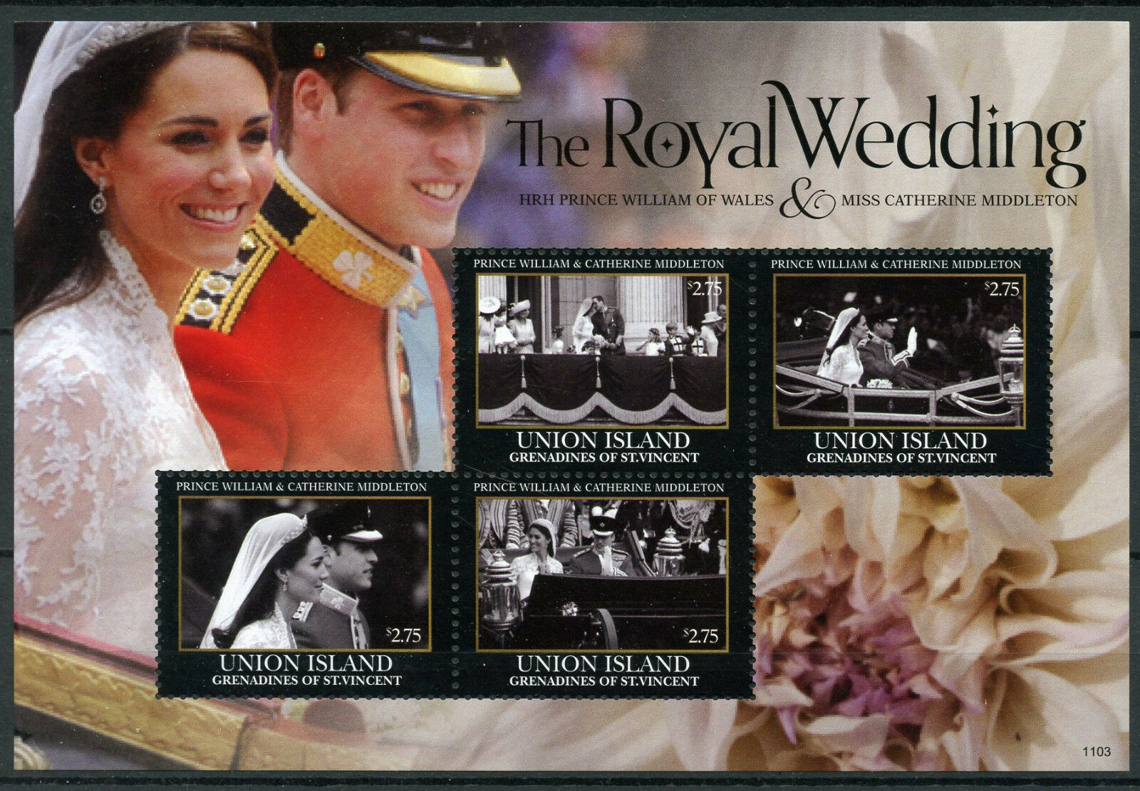 Union Island Gren St Vincent Stamps 2011 MNH Royal Wedding William Kate 4v M/S I