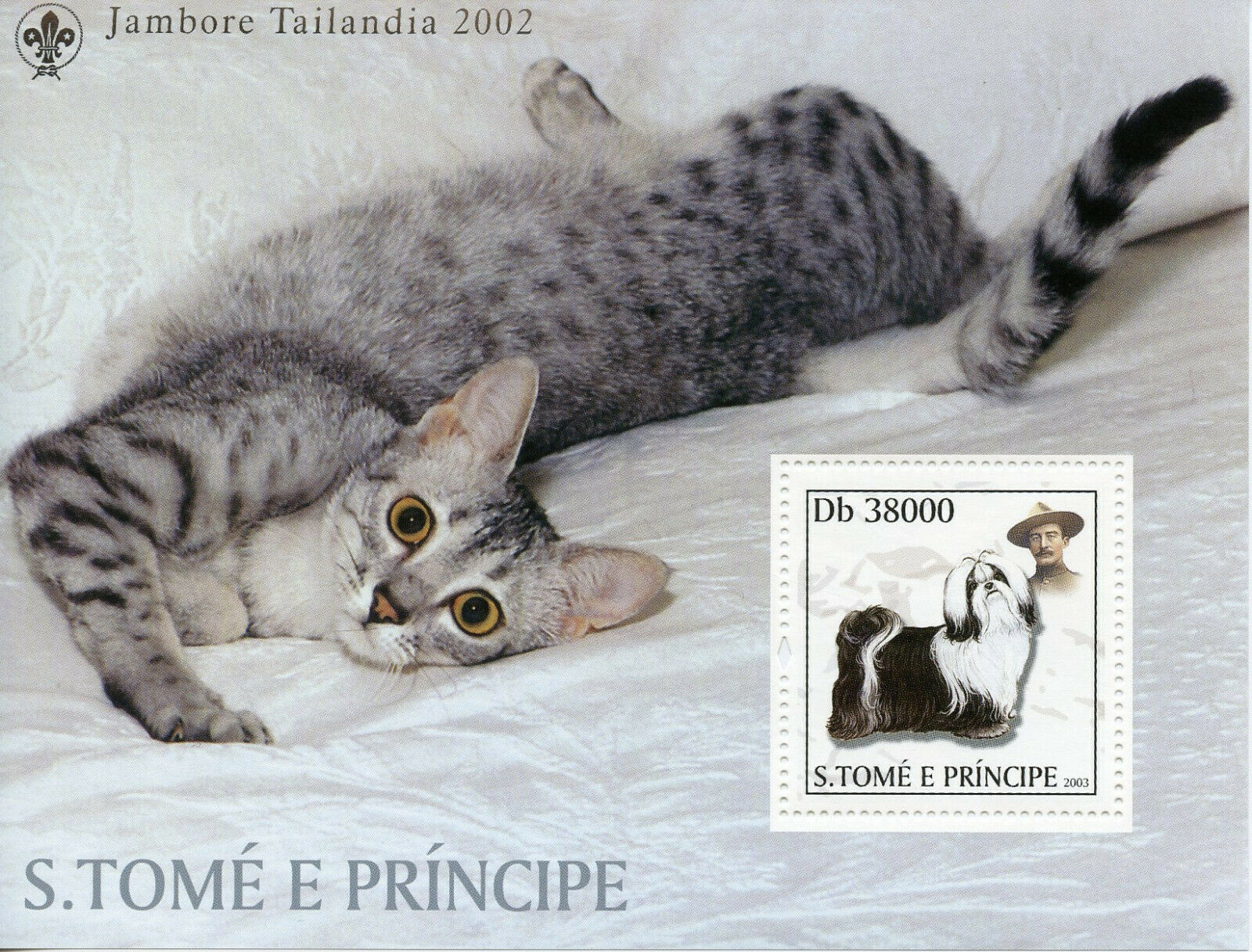 Sao Tome & Principe Cats & Dogs Stamps 2003 MNH Scouting Jamboree Thailand 1v SS