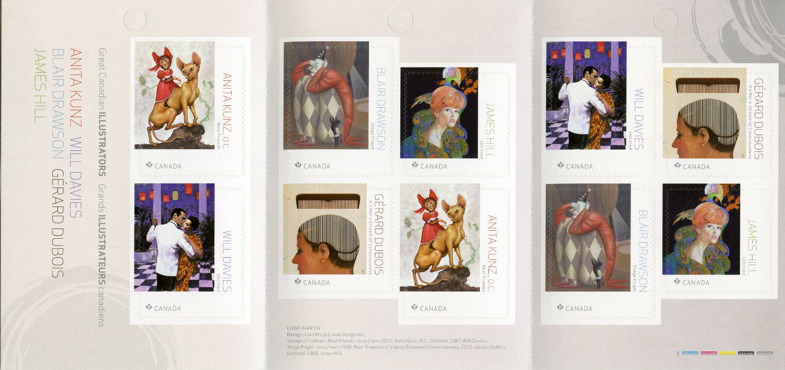 Canada 2018 MNH Great Illustrators Anita Kunz 10v S/A Booklet Art Design Stamps