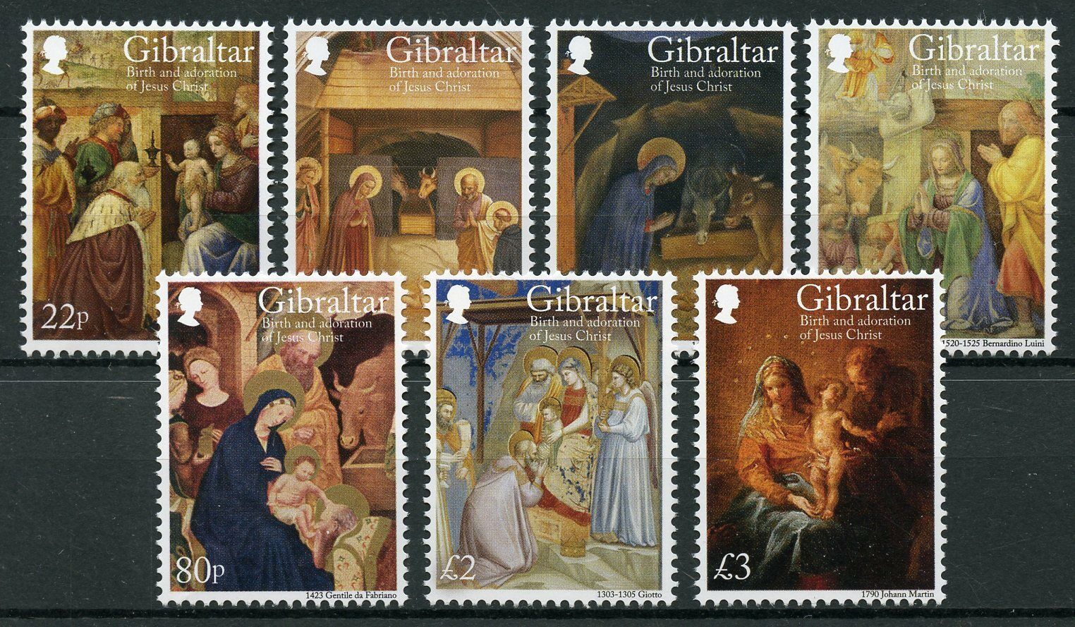 Gibraltar 2018 MNH Christmas Stamps Birth & Adoration Christ Art 7v Set