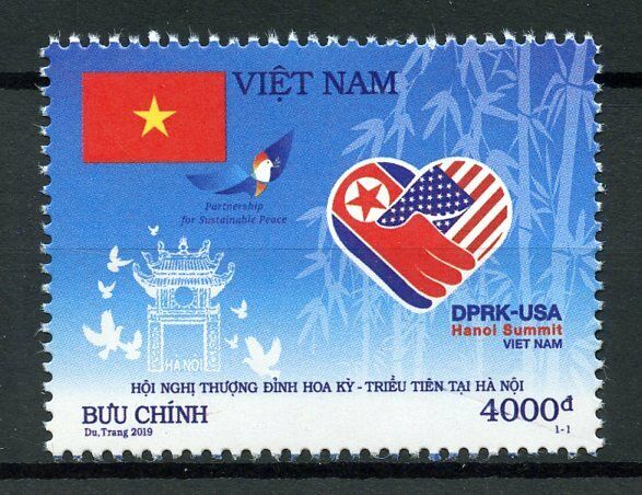 Vietnam Stamps 2019 MNH Hanoi Summit Korea US Donald Trump Flags 1v Set