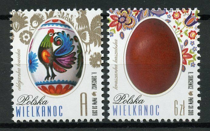 Poland Easter Stamps 2019 MNH Eggs Seasonal Cultures Traditions 2v Set