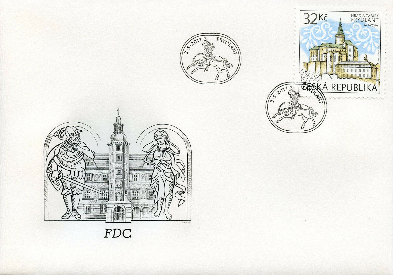 Czech Rep 2017 FDC Frydlant Castle Europa Castles 1v Cover Architecture Stamps