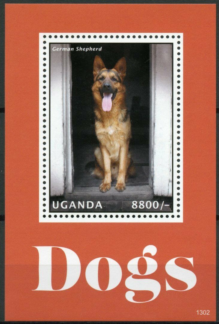 Uganda Dogs Stamps 2013 MNH German Shepherd Pets Domestic Animals 1v S/S I