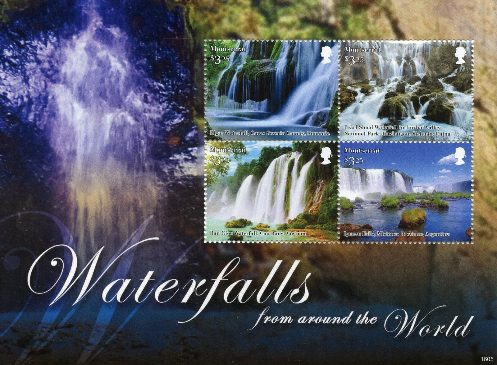 Montserrat Stamps 2016 MNH Waterfalls of World Iguazu Falls Waterfall 4v M/S