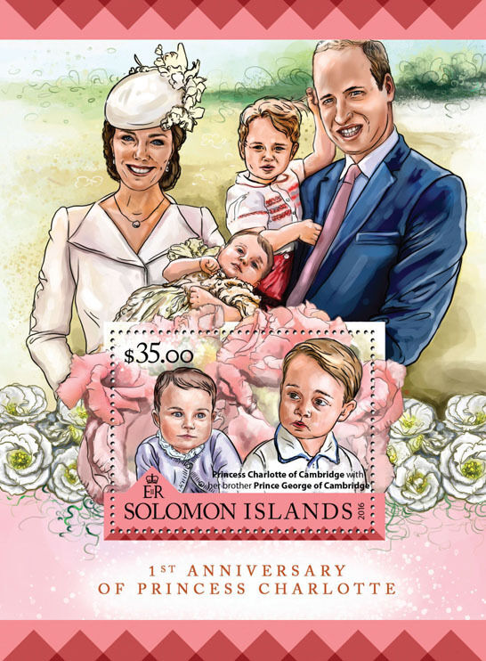 Solomon Islands 2016 MNH Princess Charlotte 1st Anniv 1v S/S Royalty Stamps