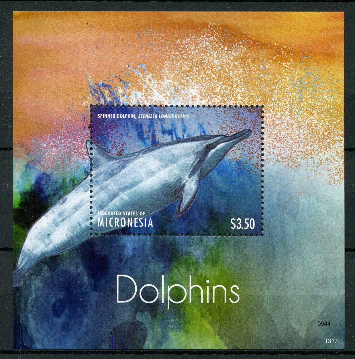 Micronesia Marine Mammals Stamps 2013 MNH Dolphins Spinner Dolphin 1v S/S