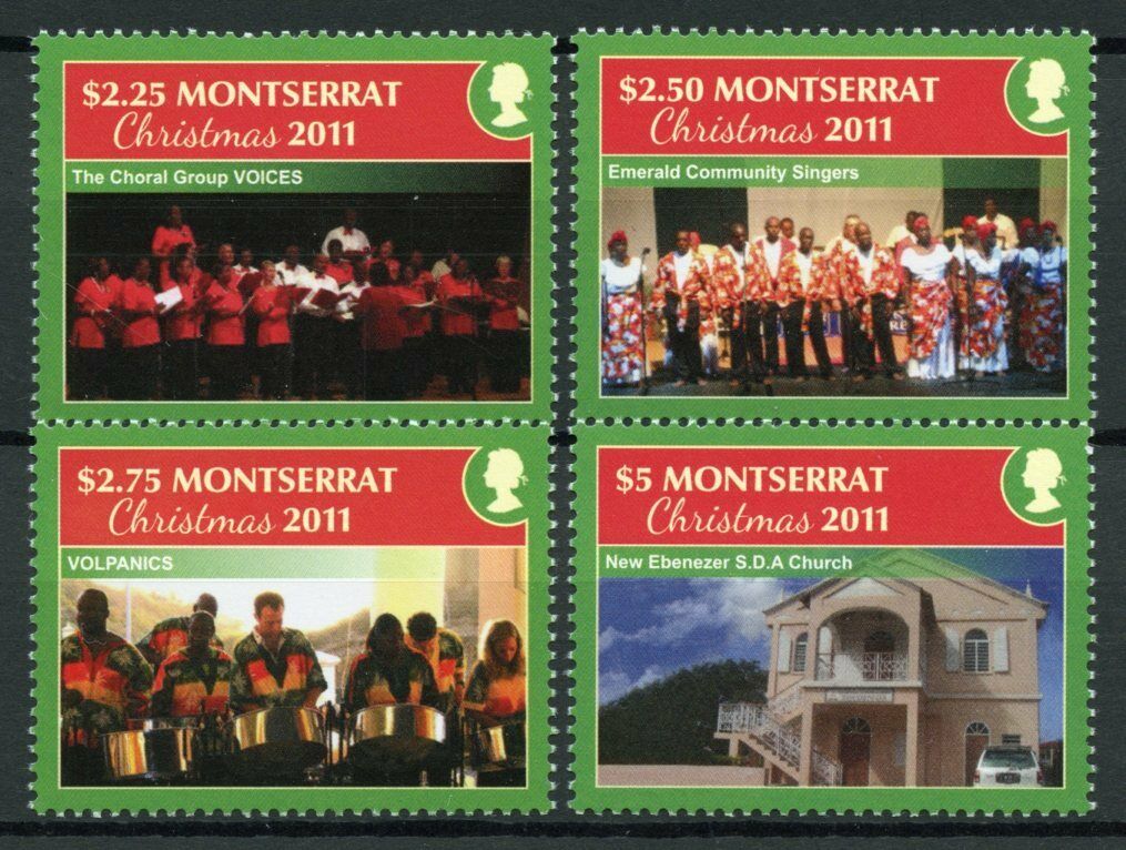 Montserrat Christmas Stamps 2011 MNH Churches Singers Volpanics Seasonal 4v Set