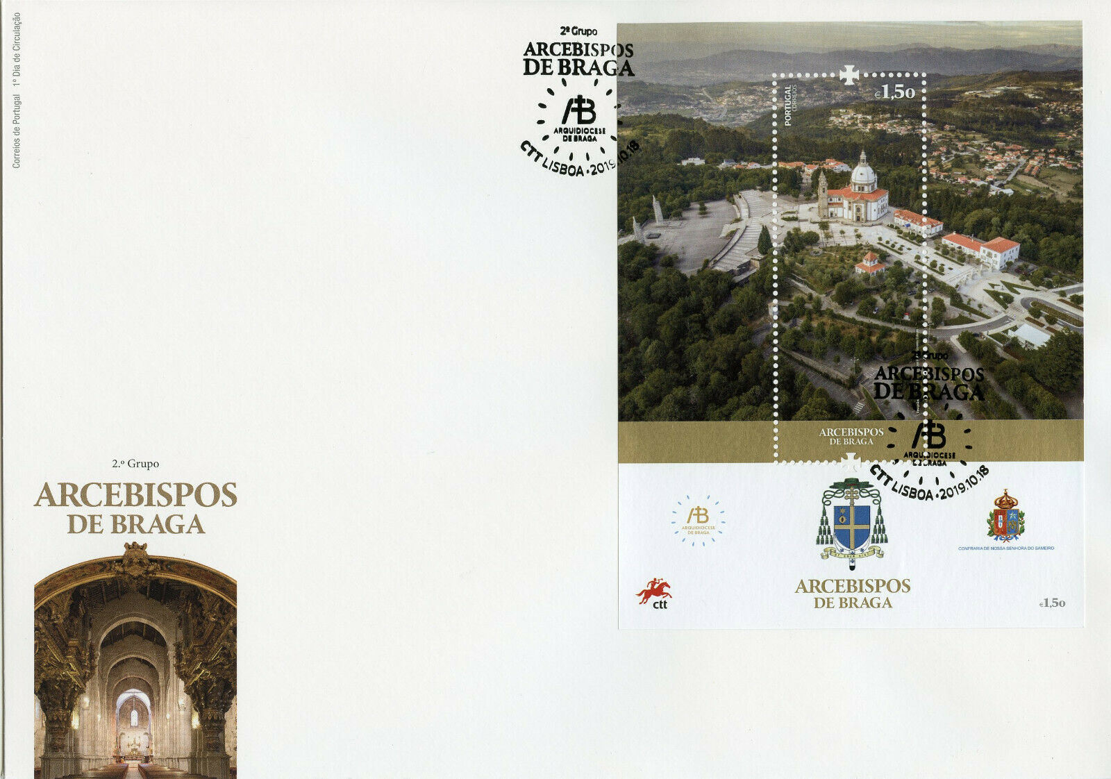 Portugal Religion Stamps 2019 FDC Archbishops of Braga II Architecture 1v M/S
