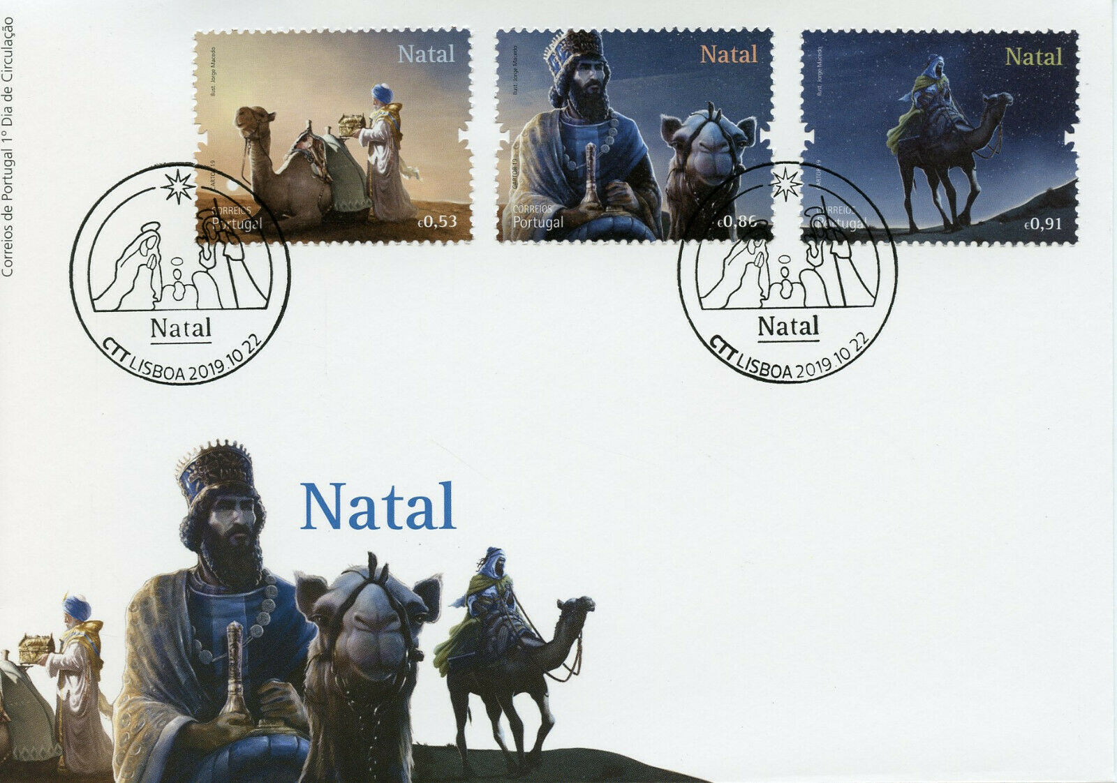 Portugal Christmas Stamps 2019 FDC Three Wise Men 3v Set