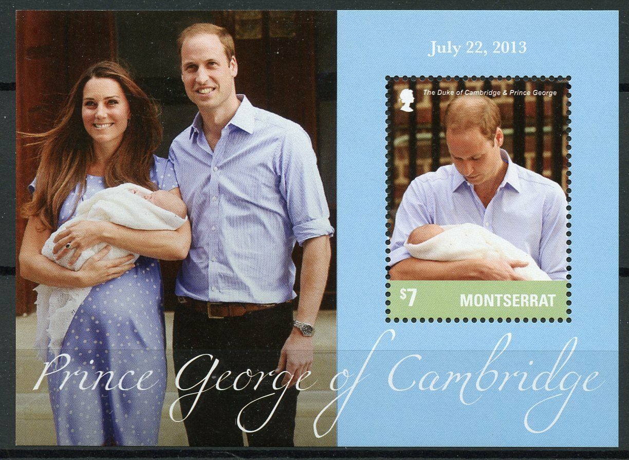 Montserrat Royalty Stamps 2013 MNH Prince George Royal Baby William Kate 1v S/S