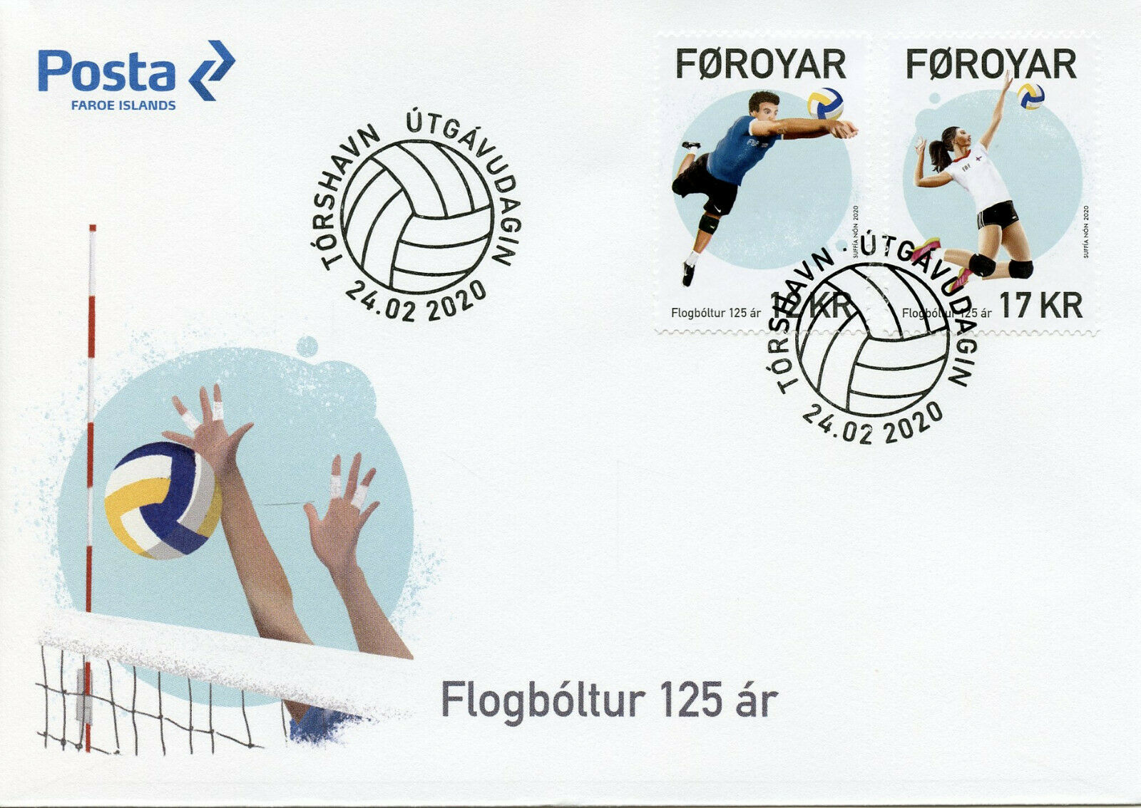Faroe Islands Faroes Sports Stamps 2020 FDC Volleyball 125 Years 2v Set