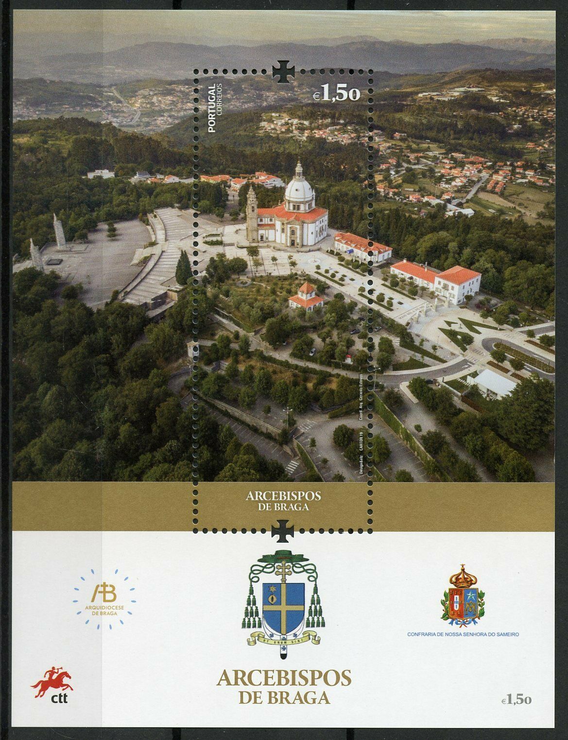Portugal Religion Stamps 2019 MNH Archbishops of Braga II Architecture 1v M/S