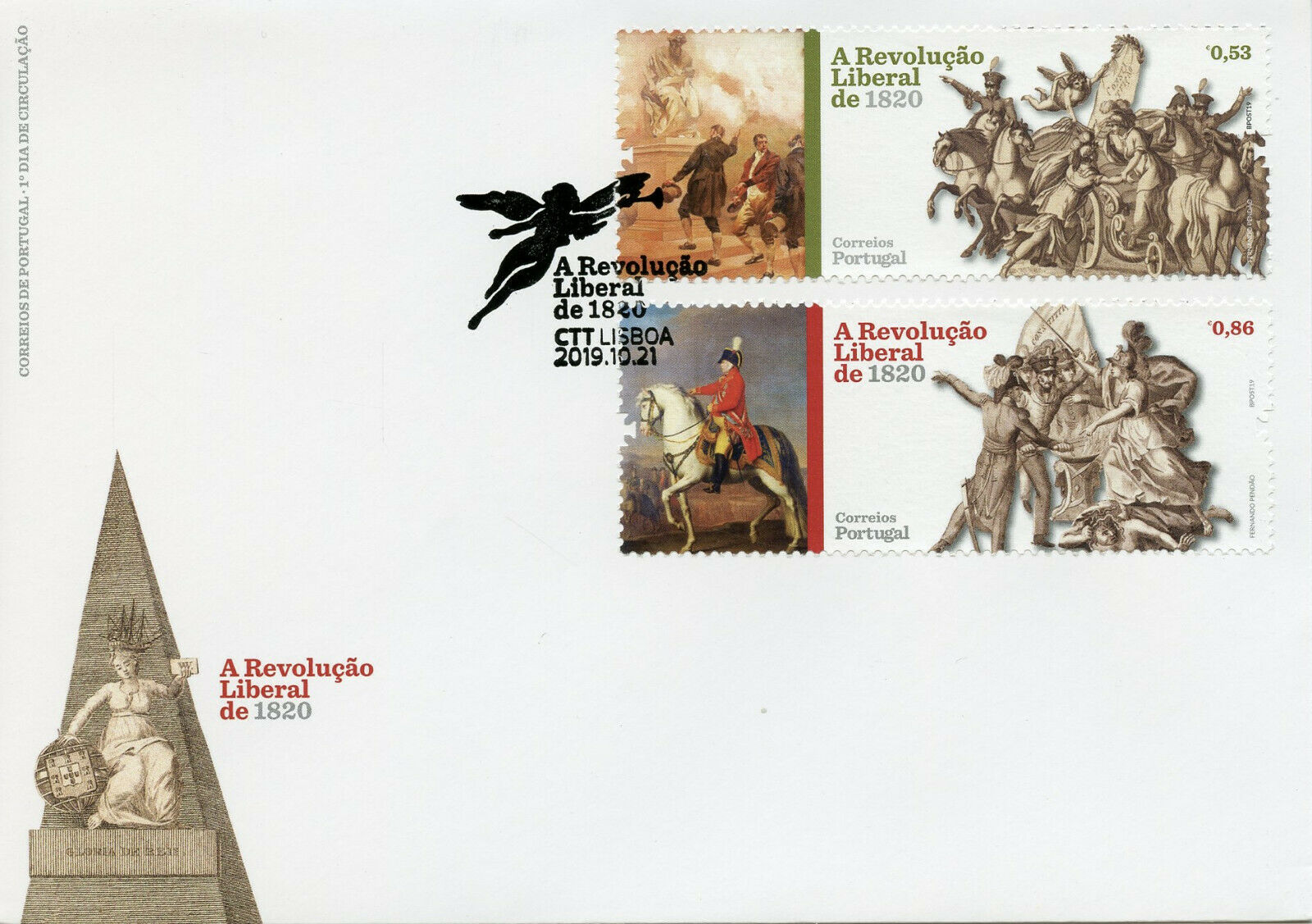 Portugal Historical Events Stamps 2019 FDC Liberal Revolution 1820 Art 2v Set