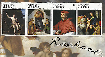 Micronesia 2012 MNH Art Stamps Raphael Sistene Madonna Paintings 4v M/S