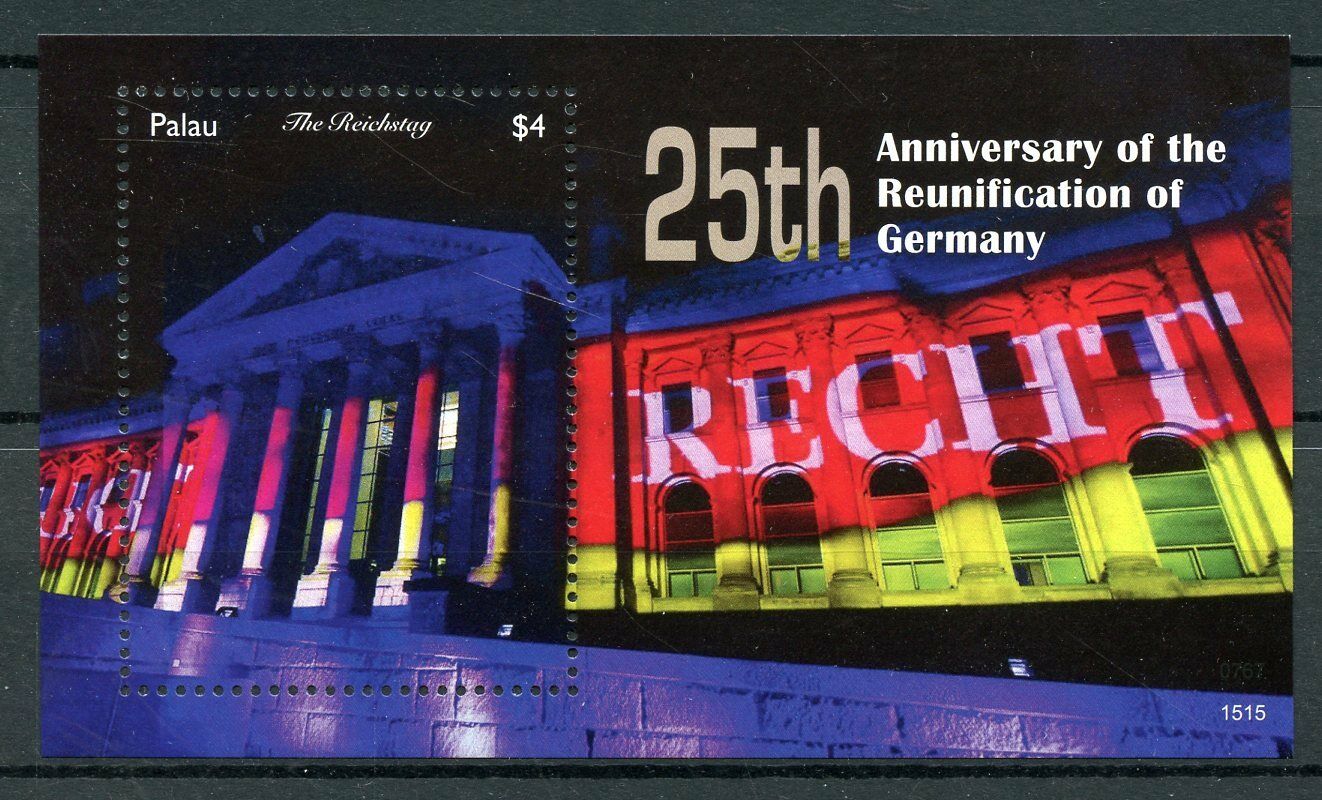 Palau Stamps 2015 MNH Reunification of Germany 25th Anniv Reichstag 1v S/S