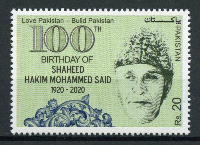 Pakistan Medical Stamps 2020 MNH Hakim Said Medical Researcher Science 1v Set