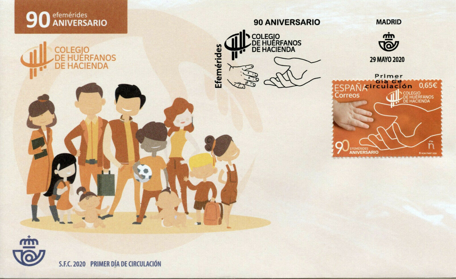 Spain Education Stamps 2020 FDC Treasury Orphans School 90th Anniversary 1v Set