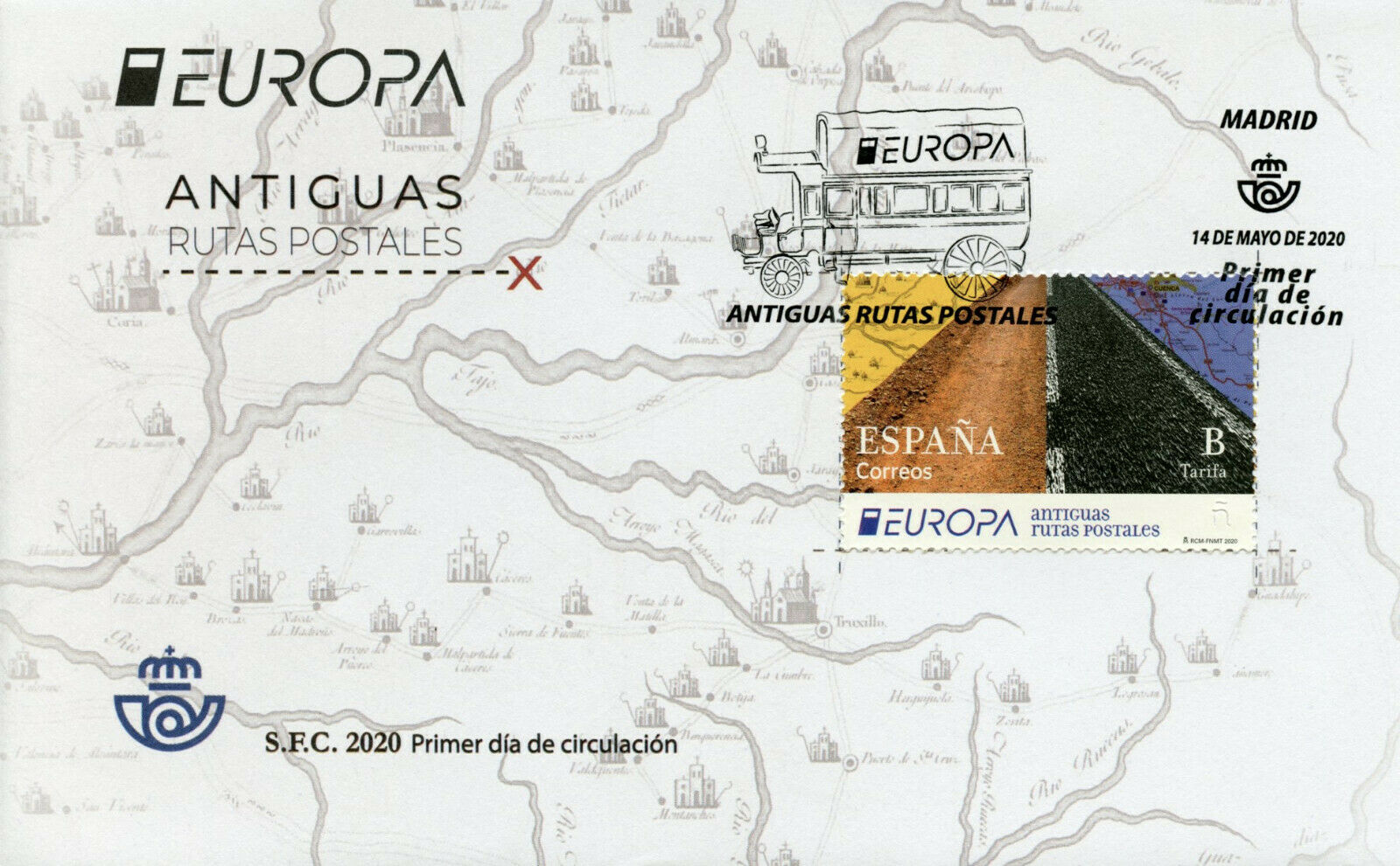 Spain Europa Stamps 2020 FDC Ancient Postal Routes Services 1v Set