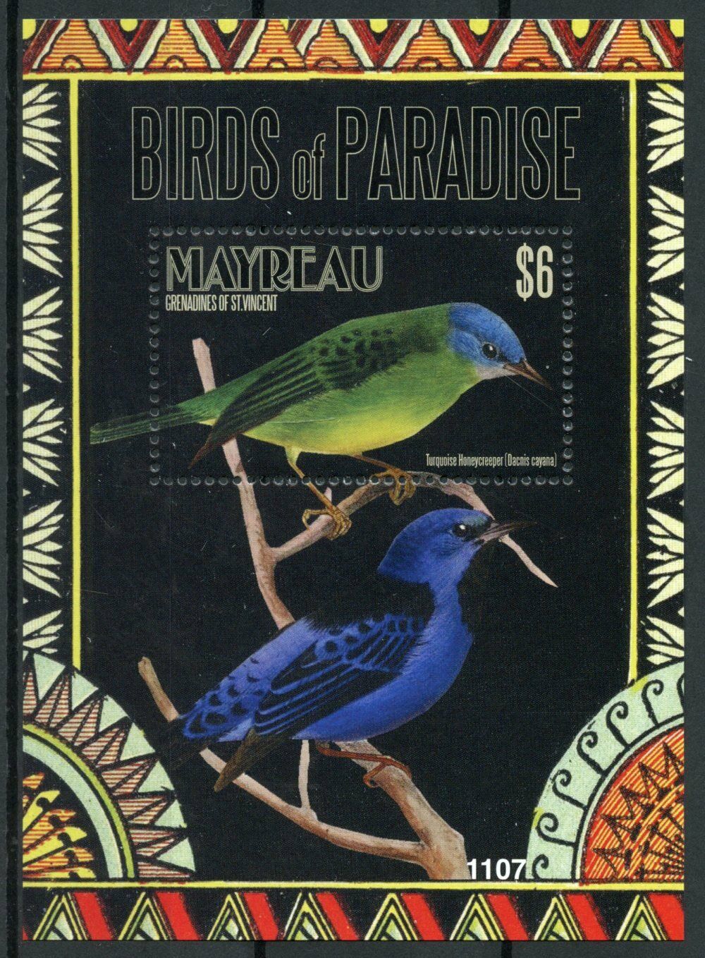 Mayreau Gren St Vincent Stamps 2011 MNH Birds of Paradise Honeycreeper 1v S/S II