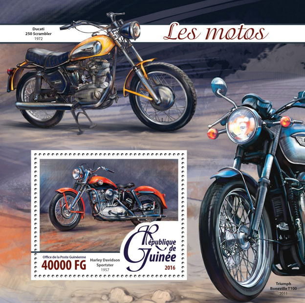 Guinea 2016 MNH Motorcycles Harley Davidson Sportster 1v S/S Motoring Stamps