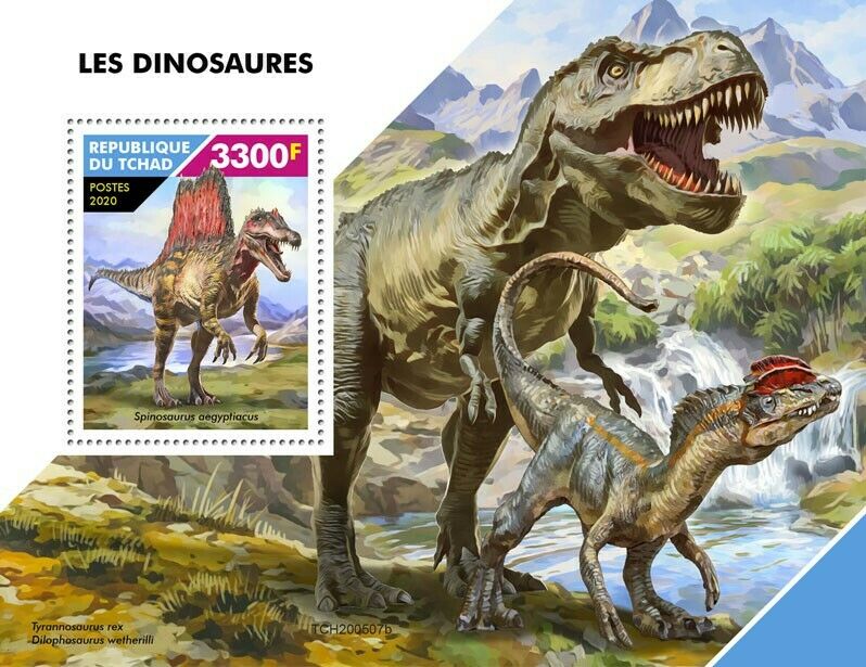 Chad Dinosaurs Stamps 2020 MNH Prehistoric Animals T-Rex Spinosaurus 1v S/S