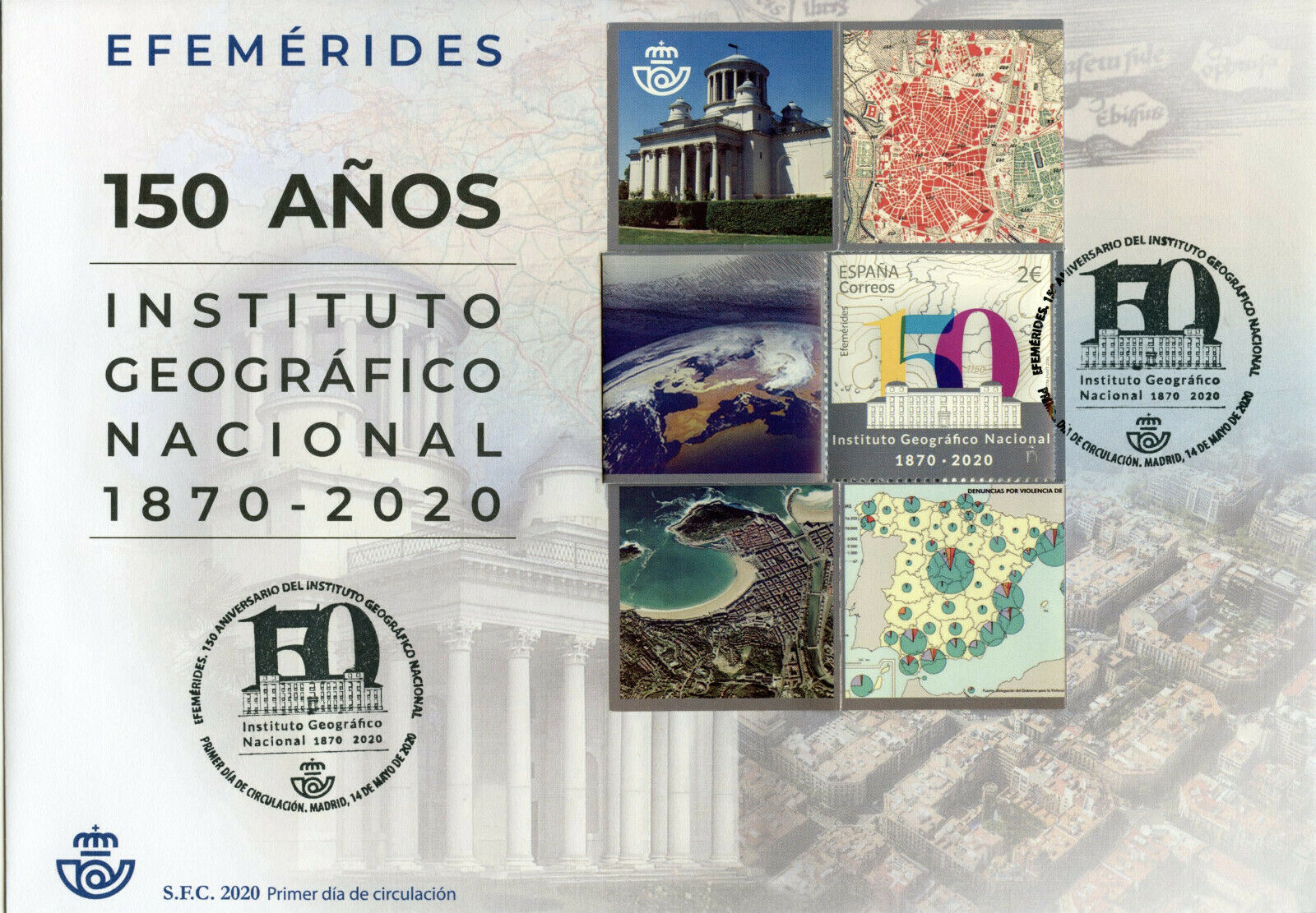 Spain Architecture Stamps 2020 FDC Natl Geographic Institute Landscapes 1v M/S