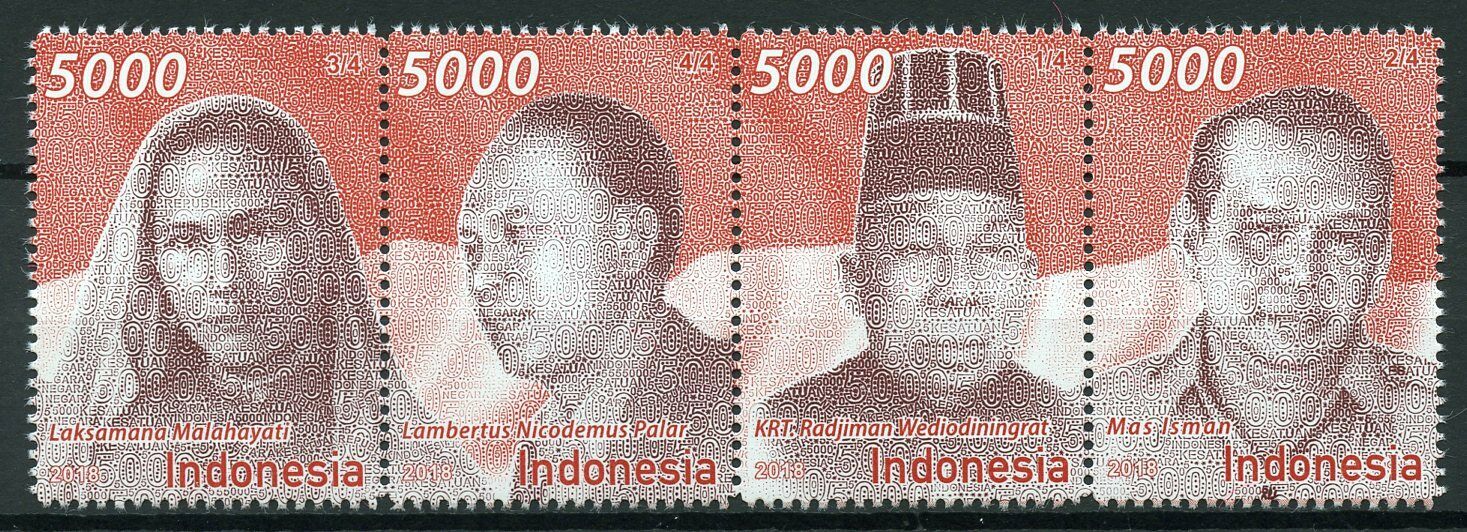 Indonesia 2018 MNH National Figures Heroes 4v Strip Politicians People Stamps