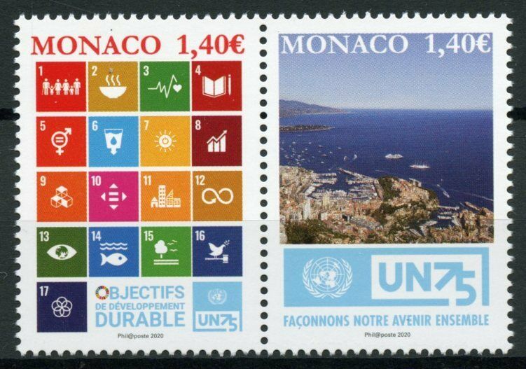 Monaco UN Stamps 2020 MNH United Nations 75 Development Landscapes 2v Set