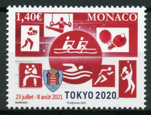 Monaco Olympics Stamps 2020 MNH Tokyo 2021 Boxing Rowing Judo Swimming 1v Set