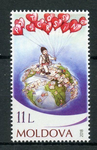 Moldova 2018 MNH Postcrossing 1v Set Postcards Stamps