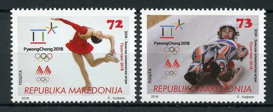 Macedonia 2018 MNH Winter Olympics PyeongChang 2018 2v Set Bobsleigh Stamps