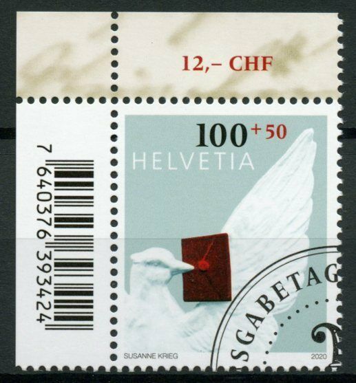 Switzerland Stamps 2020 CTO Stamp Day Basel Dove Basler Taube Dybli 1v Set