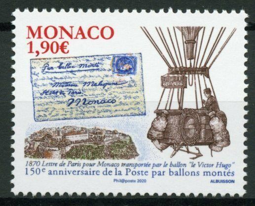 Monaco Military Balloons Stamps 2020 MNH Ballons Montes Airmail 150 Years 1v Set