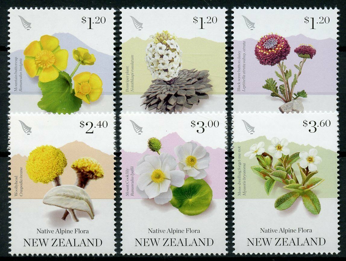 New Zealand NZ 2019 MNH Native Alpine Flora 6v Set Flowers Plants Stamps