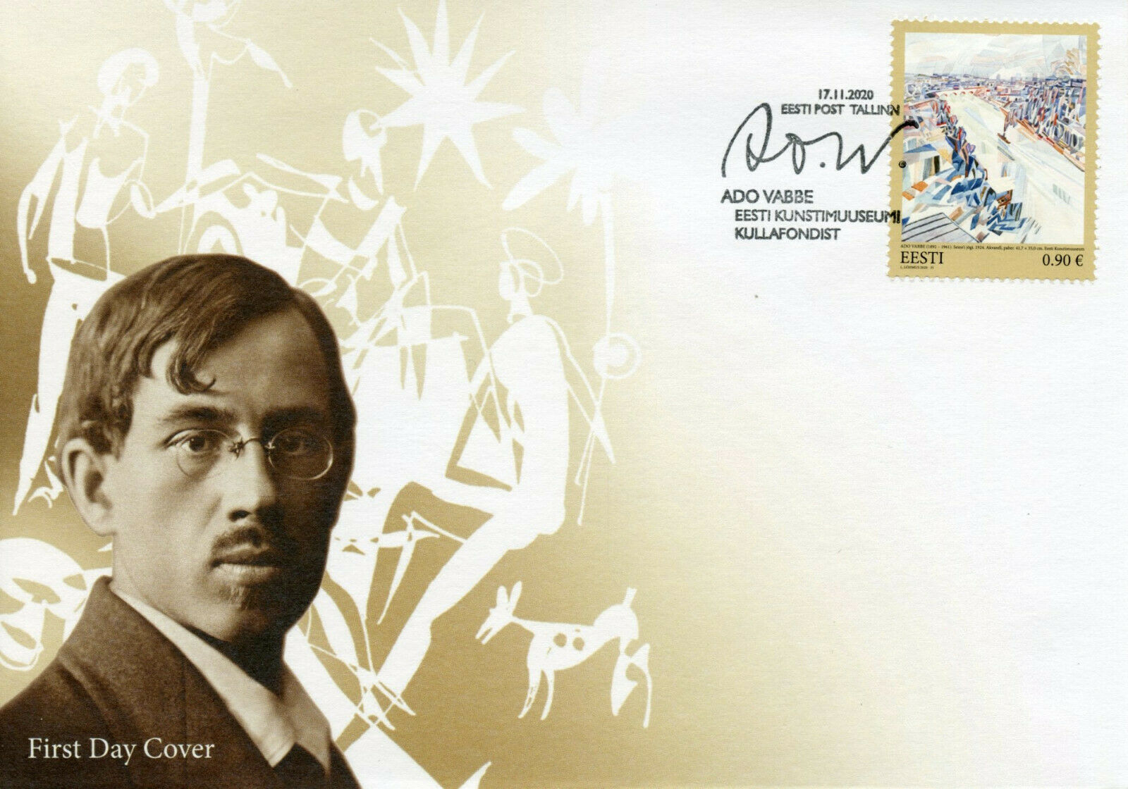 Estonia Art Stamps 2020 FDC Treasury of Estonian Art Museum Ado Vabbe 1v Set