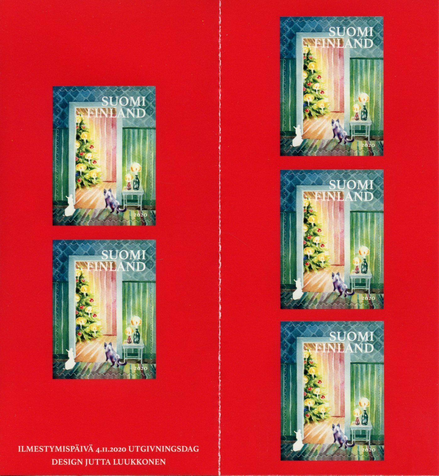 Finland Christmas Stamps 2020 MNH Christmas Cottage Trees 5v S/A Booklet