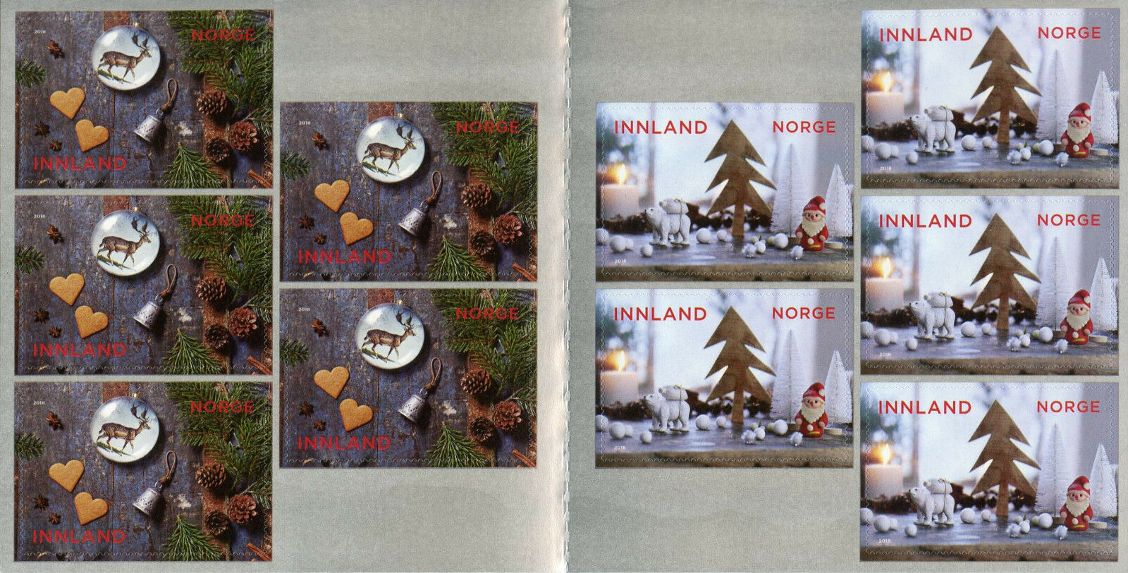Norway 2018 MNH Christmas Decorations Santa Trees 10v S/A Booklet Stamps