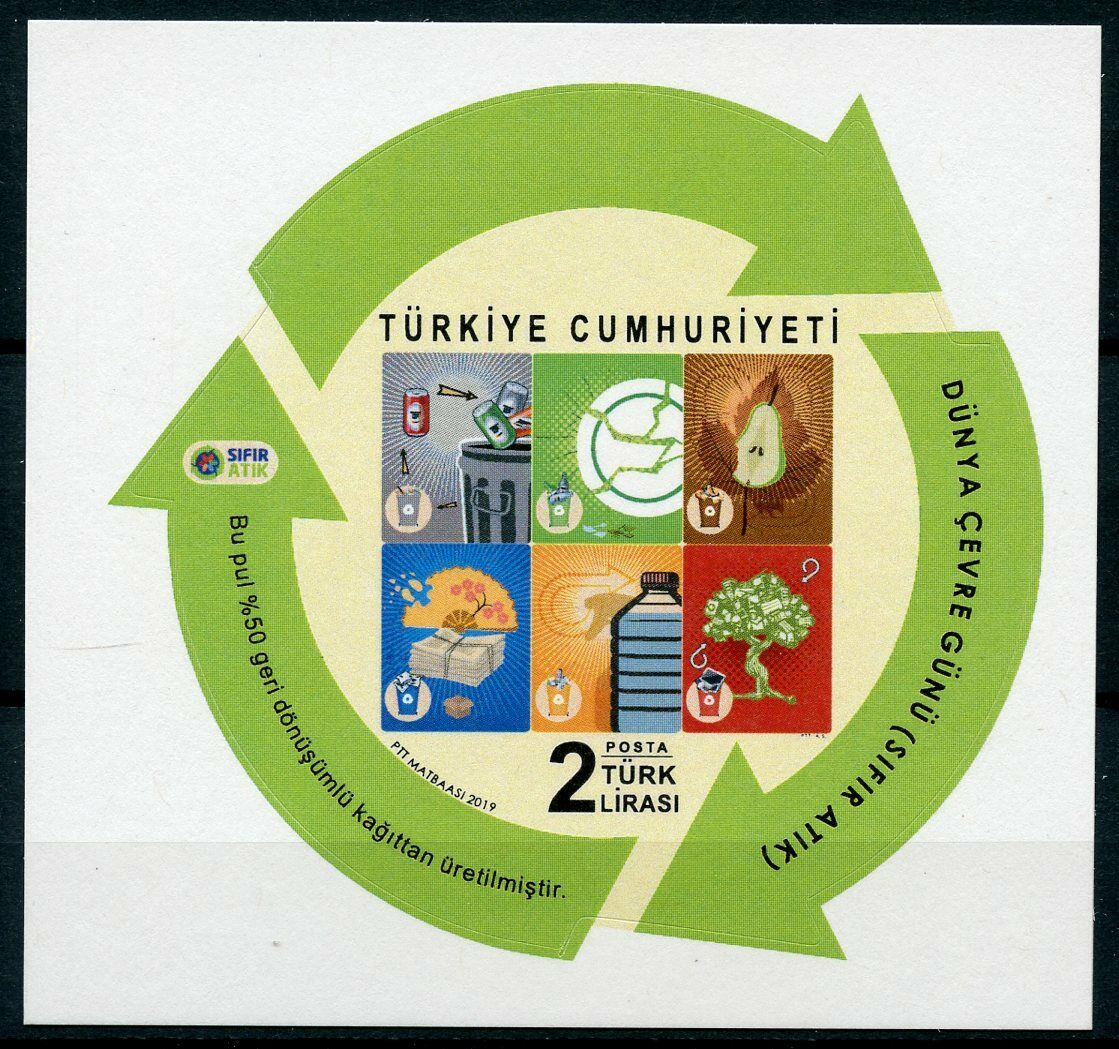 Turkey Stamps 2019 MNH World Environment Day Recycling Nature 1v M/S