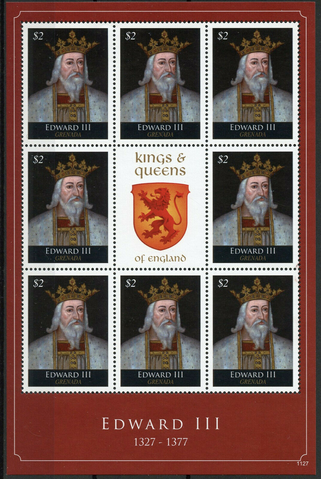 Grenada 2011 MNH Royalty Stamps Kings & Queens of England Edward III 8v M/S
