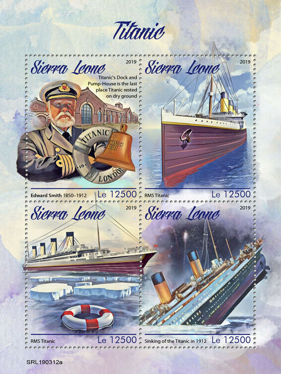 Sierra Leone 2019 MNH Titanic Stamps Boats Ships Nautical 4v M/S