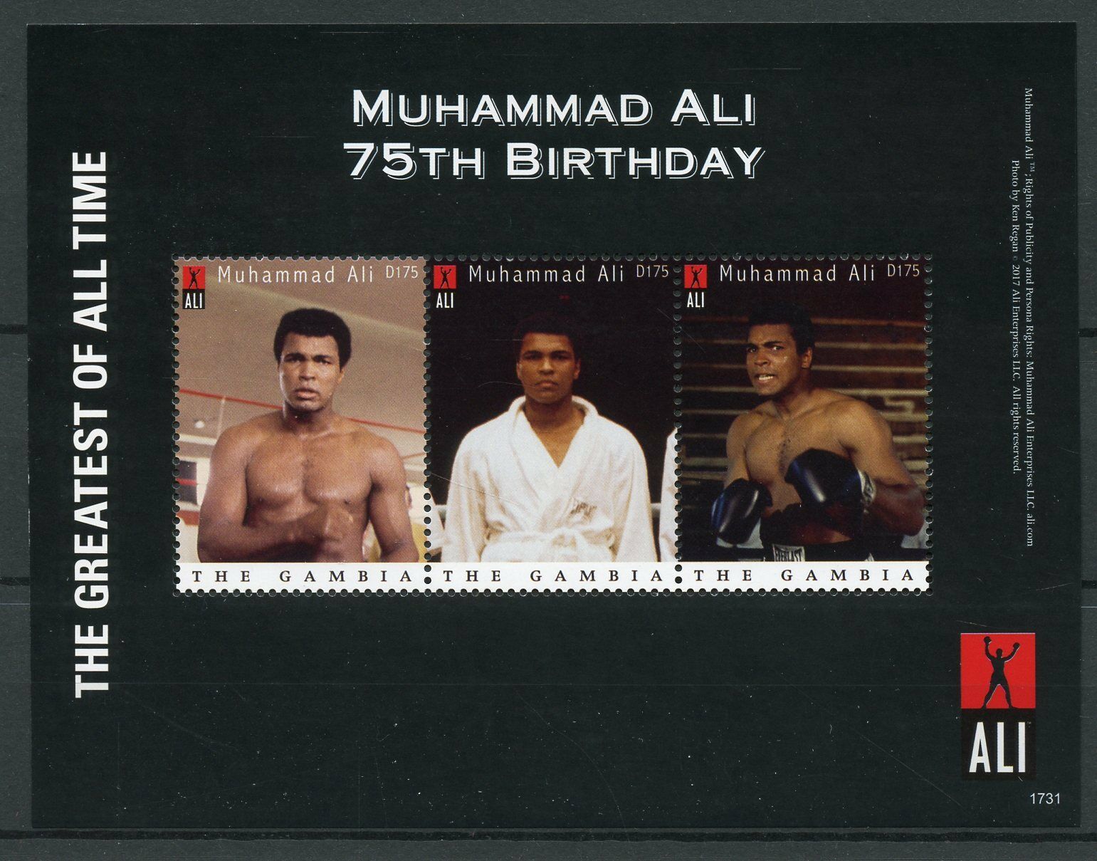 Gambia Boxing Sports 2017 MNH Muhammad Ali 75th Famous People Sports 3v M/S
