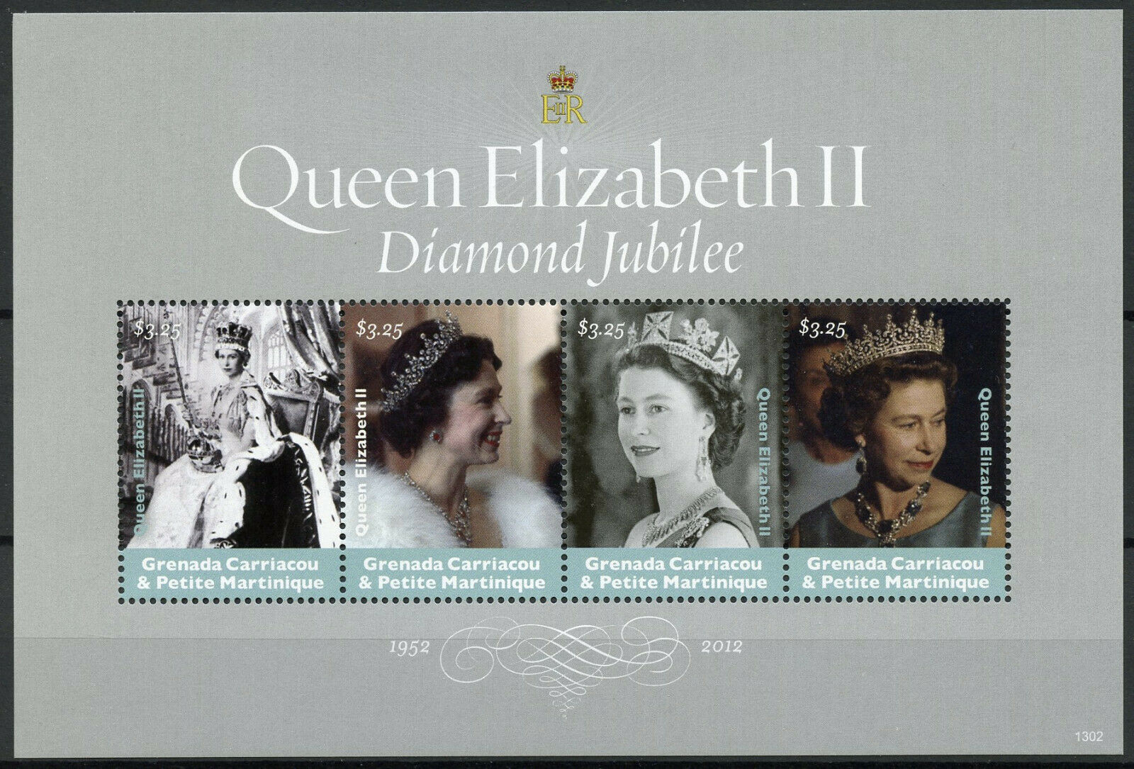 Grenada Grenadines 2013 MNH Royalty Stamps Queen Elizabeth II Diamond Jubilee 4v M/S