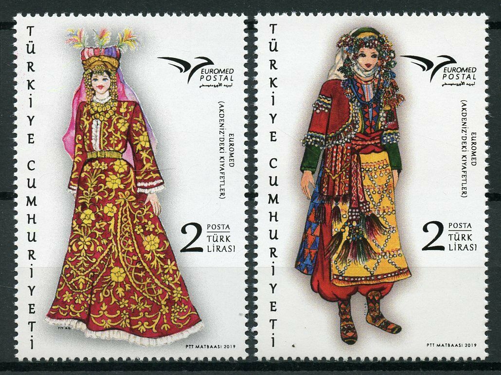 Turkey Cultures Stamps 2019 MNH Traditional Costumes Dress Euromed 2v Set