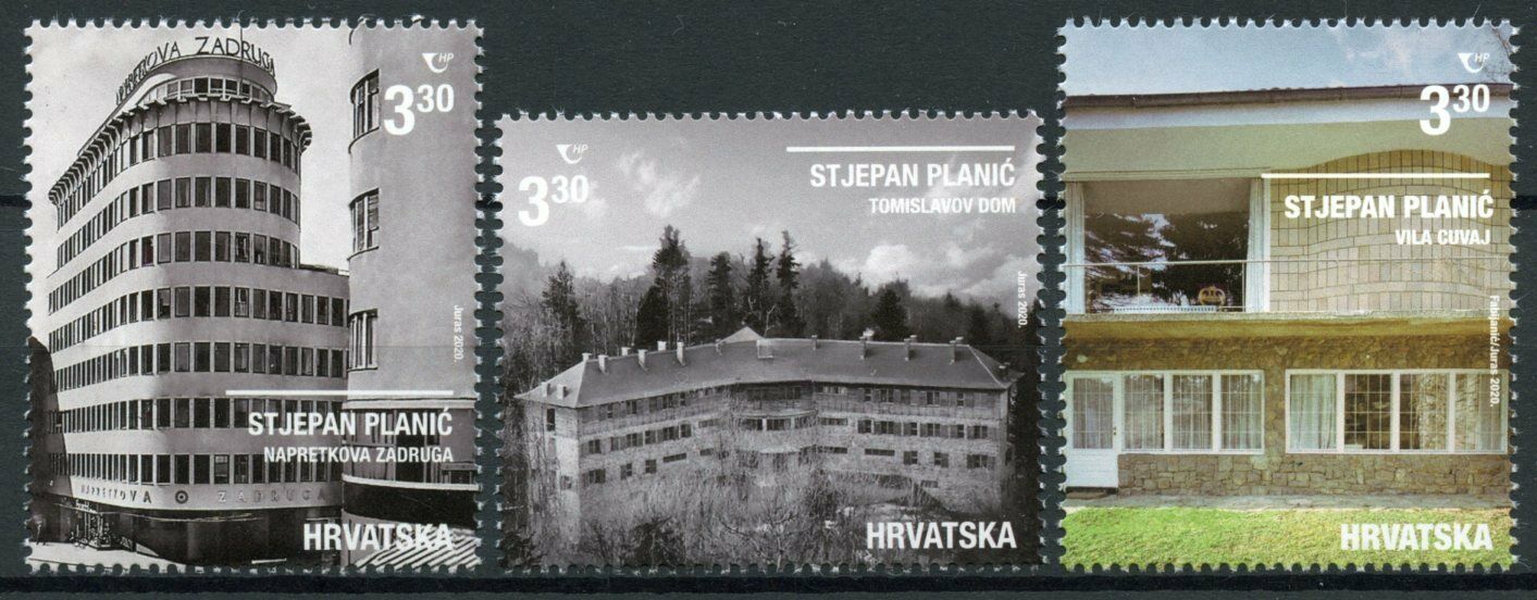 Croatia Modern Architecture Stamps 2020 MNH Stjepan Planic Architects 3v Set