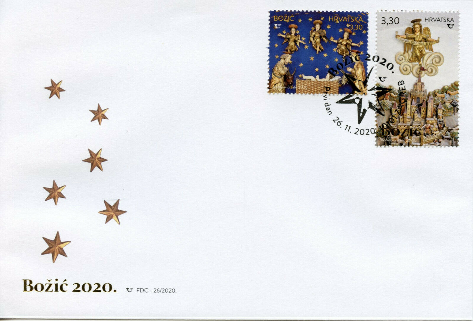 Croatia Christmas Stamps 2020 FDC Nativity Angels 2v Set